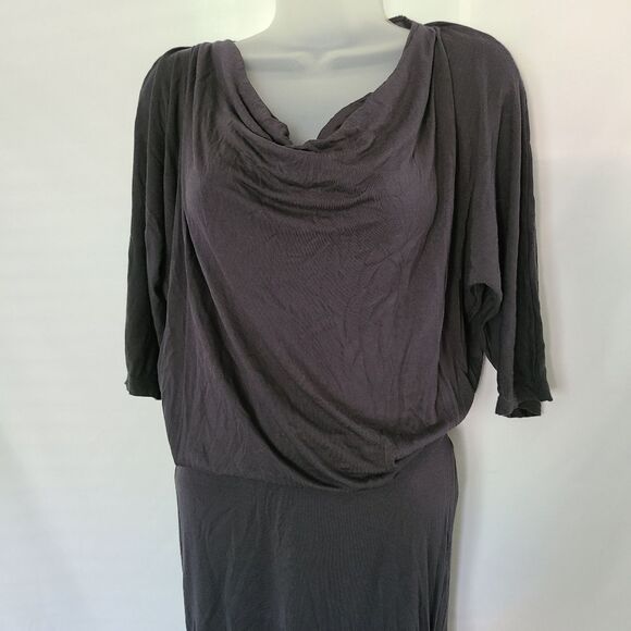 Alice + Olivia Base Black Rayon Draped Mini Dress - Picture 2 of 5